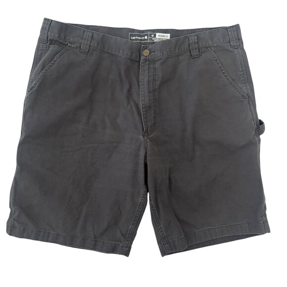 Carhartt Mens 42 Rugged Flex Relaxed Fit Canvas Utility Work Short Gray BS3652-M - Picture 1 of 7
